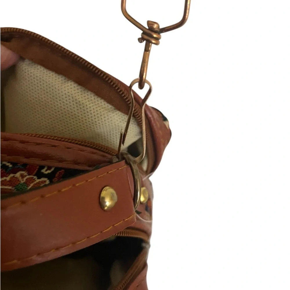 Brown Leather unisex crossbody Bag